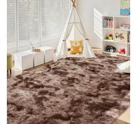 Tapis de Salon 180 x 180 cm Super Doux, Shaggy, Moelleux, Antidérapant Tapis de Sol Grand Dessous Antidérapant, Décoration Intérieure pour Salon Chambre Filles Enfants, Marron
