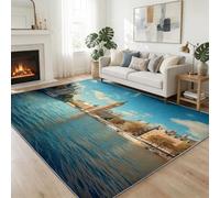 Tapis De Salon 180 x 240 cm Londres Big Ben Bâtiment du Parlement Tapis De Couloir, Photographie Chambre Décor Paillasson Antidérapant Moquette Lavable Confortable Intérieur pour Coucher Bureau Hôtel