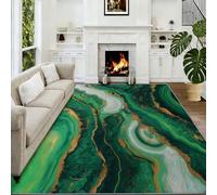 Tapis De Salon 180 x 240 cm Marbre Vert Tapis De Couloir, Art De Luxe Chambre Décor Paillasson Antidérapant Moquette Lavable Confortable Intérieur pour Coucher Bureau Hôtel