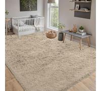 Tapis de Salon 190 x 220 cm Moelleux Shaggy Doux et Confortable Moderne Tapis Moelleux Salon Dessous Antidérapant, Décoration Intérieure pour Chambre Filles Enfants, Beige