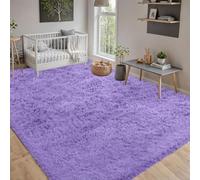 Tapis de Salon 190 x 280 cm Moelleux Shaggy Doux et Confortable Moderne Tapis Moelleux Salon Dessous Antidérapant, Décoration Intérieure pour Chambre Filles Enfants, Pourpre