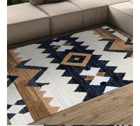 Tapis de Salon 200x300 aztèque du sud-Ouest Rustique Tribal en Diamant géométrique antidérapant Lavable à Poil Bas pour Chambre Cuisine Atelier Appartement Ferme Décoration cabane