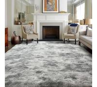 Tapis de Salon 210 x 260 cm Super Doux, Shaggy, Moelleux, Antidérapant Tapis de Sol Grand Dessous Antidérapant, Décoration Intérieure pour Salon Chambre Filles Enfants, Gris Clair