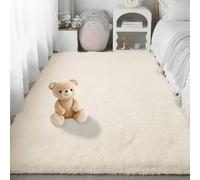 Tapis de Salon 250 x 260 cm Lavable Soft Fluffy Area Rugs Tapis Lavable, Antidérapant, Extra Large, Pelucheux et Moderne, pour Salon Chambre Filles Enfants, Couleur Crème