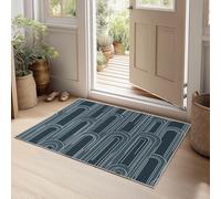 Tapis de Salon 60 x 90 cm Arches Géométriques, Tapis Minimalisme Antidérapant et Lavable en Machine, Paillasson Interieur Entree à Poil Ras Moquette pour Chambre Bureau Cuisine