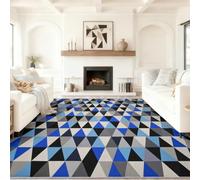 Tapis de Salon 60 x 90 cm Classique Européen Imprimé | Tapis de Décoration Geometric Triangle avec Antidérapant pour Salon Chambre