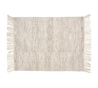 Tapis de salon 60x90 cm PENJAB viscose et laine blanc Naturel