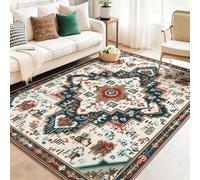 Tapis de Salon 80 x 150 cm, Coloré Tapis Lavable à Poils Courts antidérapant Doux, Motif Bohème Magnifique Antique Art Déco, pour Chambre d'enfant Bureau Salle à Manger décoration
