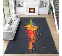Tapis de Salon 80 x 150 cm Graffiti Éclaboussure Tapis de Chambre, Doux et Antidérapant Abstrait Lavable en Machine Paillasson pour Salon Cuisine Couloir et Décoration Maison