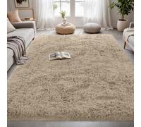 Tapis de Salon 80 x 80 cm Super Doux, Shaggy, Moelleux, Antidérapant Tapis à Poils Longs Dessous Antidérapant, Décoration Intérieure pour Salon Chambre Filles Enfants, Beige