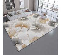 Tapis de Salon, à Poils Courts Feuille de Ginkgo Simple Lavable, antidérapant, Moderne 180x250 pour Chambre à Coucher, Chambre d'enfant bureaudécoration Manger Beige