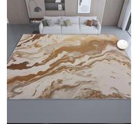 Tapis de Salon, à Poils Courts Feuille d'or Fluide de Luxe Lavable, antidérapant, Moderne 180x250 pour Chambre à Coucher, Chambre d'enfant bureaudécoration Manger Jaune Moutarde Beige