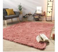 Tapis de salon à poils longs doux moderne design uni Rectangulaire 80 cm x 150 cm x 37 mm Fuchsia