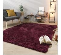 Tapis de salon à poils longs doux moderne design uni Rectangulaire 80 cm x 150 cm x 37 mm Lila