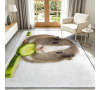 Tapis de Salon Animaux Minimaliste Poils Courts Moquette Cochon Inde Gris - Tapis Doux Moelleux 100 x 160 cm, Antidérapant Chambre à Coucher Moquette, Ne Perd Pas Ses Poils