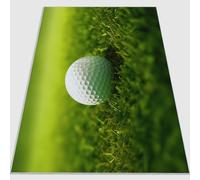 Tapis de Salon antidérapant 160 x 230 cm, Tapis en Flanelle brossé Doux Photographie Prairie Sport Golf Conception d'impression Convient pour la Chambre la Salle à Manger et Le Bureau Vert