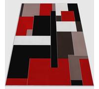 Tapis de Salon antidérapant 80 x 150 cm, Tapis en Flanelle brossé Doux Simple Abstrait Moderne Élégant Géométrique Conception d'impression Convient pour la Chambre la Salle à Manger Couleur