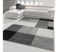 Tapis de Salon avec Carré abstrait | facile d'entretien | gris crème