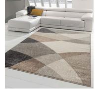 Teppich-Traum Tapis de Salon avec Motif Abstrait Moderne | Facile d'entretien | Gris Beige Größe 120x160 cm