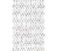 Tapis de salon Blanc Abstrait Motif Géométrique Argenté