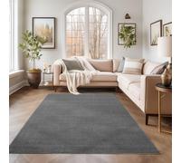 Tapis de salon, chambre à coucher, couloir, salle à manger, cuisine, gris, 240 x 340 cm, design moderne, moelleux, 11 mm de hauteur des poils