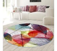 Tapis de salon chambre à coucher motif feuilles facile d'entretien coloré