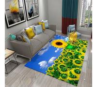 Tapis De Salon Chambre Salle À Manger Bureau Entrée Adulte Design Moderne 3D Fleur De Tournesol Poil Court Doux Léger Antidérapant 120 X 160 Cm /5035646665147