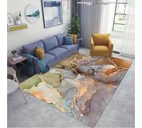 Tapis De Salon Chambre Salle À Manger Bureau Entrée Adulte Design Moderne 3D Texture De Marbre Abstraite Poil Court Doux Léger Antidérapant 50 X 80 Cm /8991313658673