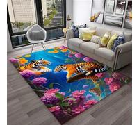 Tapis De Salon Chambre Salle À Manger Bureau Entrée Adulte Design Moderne 3D Tigre Animal Poil Court Doux Léger Antidérapant 60 X 120 Cm /4653212403256