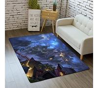 Tapis de Salon Ciel étoilé Star Galaxy Univers Planète Noir Bleu Rouge Tapis de Chambre d'enfant Tapis de sol d'intérieur lavables Tapis Antidérapant de Cuisine Gymnastique Rug (Couleur1,120 x 180 cm)