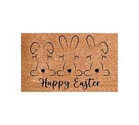 Tapis de salon, décorations de Pâques, motif lapin de Pâques marron noix de coco, convient pour l'intérieur et l'extérieur, convient pour les entrées intérieures et extérieures, motif œuf A, 40 x 60
