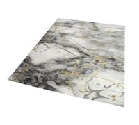 Tapis de salon design en marbre avec fibres de verre gris or