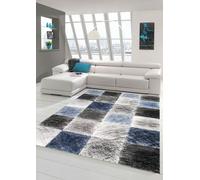 Tapis de salon Designer et Modern tapis en Bleu Gris Noir