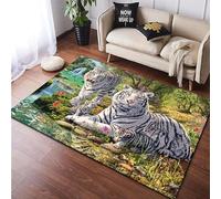 Tapis De Salon Doux Imprimé En 3D Tigre De La Faune 80 X 120 Cm - Tapis Antidérapant À Poils Courts - Paillasson De Décoration Pour La Maison - Lavable - Antitache, Ne Perd Pas Ses Poi -84629053629075