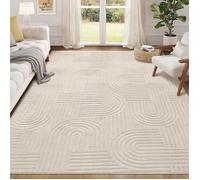 Tapis de salon épais 160 x 230 cm - antidérapant, lavable en machine - motif géométrique polyester pour intérieur