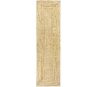 HAMID - Tapis Jute Naturel, Alhambra Tapis en Jute Couleur Naturelle, Tapis 100% Fibre de Jute, Tressé à la Main, Tapis pour Salon, Salle à Manger, Chambre, Couloirs, Couleur Naturelle (80x200cm)