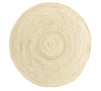 Tapis de salon et chambre HAMID - Tapis Jute Rond Blanc Alhambra - 100% Fibre de Jute Naturelle - Tissé à la Main -Tapis 150x150cm