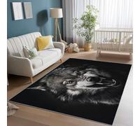 Tapis de Salon Fantaisie Éclairs Lignes Textures Noir Marron Imprimés Lavable Doux et Antidérapant Poils Courts Tapis pour Salon Chambre Bureau Chambre d'enfant, 80 x 150 cm