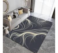 Tapis De Salon, Grand Moderne Tapis De Couloir, Chambre Décor Tapis Antidérapant, Tapis Impression en Rayures De Texture Géométrique Abstraite 3D Confortable pour Coucher Bureau Hôtel 1-484306475131