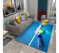 Tapis De Salon, Grand Moderne Tapis De Couloir, Chambre Décor Tapis Antidérapant, Tapis Impression en Raquette De Tennis 3D Confortable pour Coucher Bureau Hôtel 80 X 160 Cm -2W5U-G1B