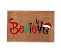 Tapis de salon Grand tapis d'impression lettres et chapeau de Noël Merry Christmas Paillasson de chambre Paillasson Welcome Home Paillasson amusant (D, 40 x 60 cm)