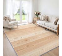 Tapis de Salon Imitation Parquet Bois Grain 140x200cm, pour Chambre | Ferme Rustique Campagne, Tapis Lavable en Laine Synthétique, Antidérapant, Poils Courts, Descente de Lit, Bureau