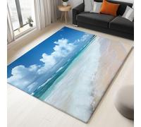 Tapis de Salon Imprimé Magnifique Turquoise Vue sur La Mer, Bleu 50x80 cm Moquette d'intérieur Douce antidérapante Facile d'entretien - pour Chambre d’Enfant et Chambre à Coucher