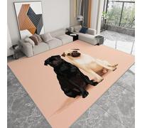 Tapis de salon imprimé photographie de la nature 60 x 90 cm, tapis chambre d'enfants lavable - coureur chambre animal carlin portrait pour salle à manger, bureau coureur antidérapant salle à manger