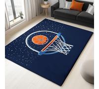 Tapis de Salon Imprimé Résumé Basket-Ball 60 x 120 cm, Bleu Entretien Facile Intérieur Moquette - Doux Au Toucher, Lavable, Antitache, Ne Perd Pas Ses Poils pour Chambre d'enfant