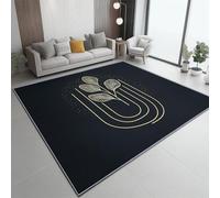 Tapis de Salon Imprimé Résumé Contour De La Plante, Noir, 180x240 cm Moquette d'intérieur Facile d'entretien, Douce et antidérapante - pour Chambre d’Enfant et Chambre à Coucher