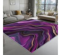 Tapis de Salon Imprimé Résumé Pierre D'Agate Tourbillon 120 x 180 cm, Violet Entretien Facile Intérieur Moquette - Doux Au Toucher, Lavable, Antitache, Ne Perd Pas Ses Poils pour Chambre d'enfant