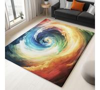 Tapis de Salon Imprimé Tourbillons De Couleurs Éclairs 100 x 150 cm, Coloré Entretien Facile Intérieur Moquette - Doux Au Toucher, Lavable, Antitache, Ne Perd Pas Ses Poils pour Chambre d'enfant