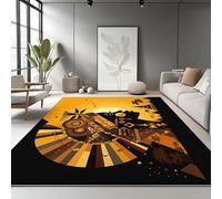 Tapis de Salon Imprimé Tribu Africaine Chef Féminin 200x290cm, Couleur Orange Entretien Facile Intérieur Moquette - Doux Au Toucher, Lavable, Antitache, Ne Perd Pas Ses Poils pour Chambre d'enfant