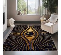 Tapis de Salon Lavable en Machine 160 x 230 cm, Antidérapant Durable Tapis Illustration d'un Symbole Égyptien Mystique Motif pour Le Salon, l'Entrée la Chambre et la Cuisine, Brun